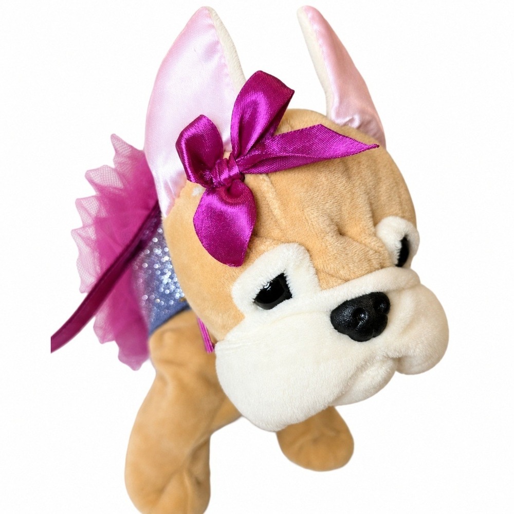 Poochie Co Bette French Bulldog Plush Purse Girls Handbag Rainbow‎ Glitter Bag